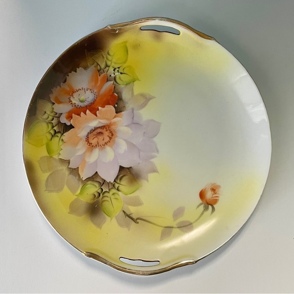 Vintage Noritake Double-Handled Cake Plate – Hand-Painted Floral – Made in Japan - Picture 4 of 7